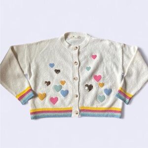 Colorful Heart Pattern Women's Cardigan